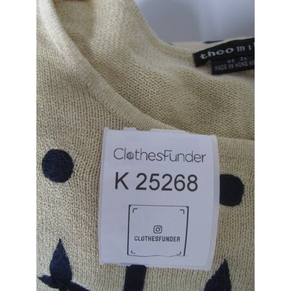 VINTAGE Theo Miles Sweater Plus 2X Tunic Pullover Shoulder Pads 90s - Picture 10 of 10